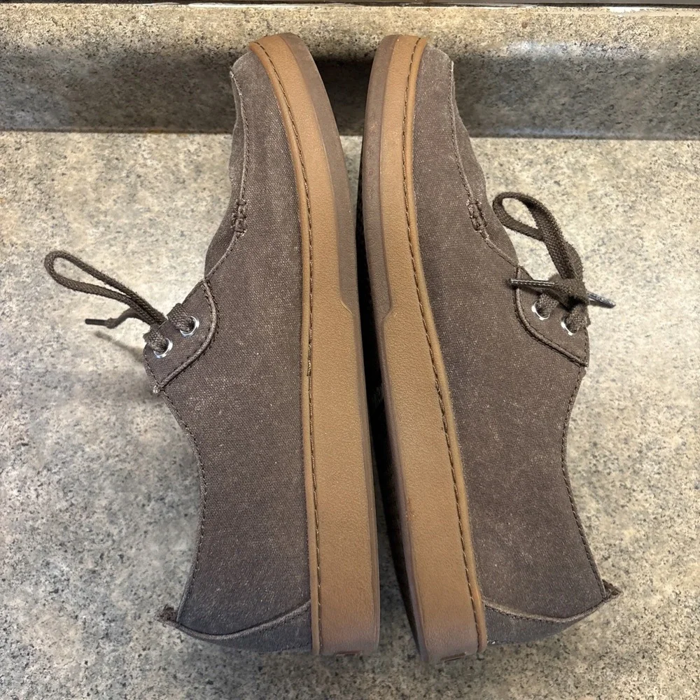 LL Bean Campside 2-Eye Brown Canvas Boat Shoe Loafers 505999 Men's Size 9.5M